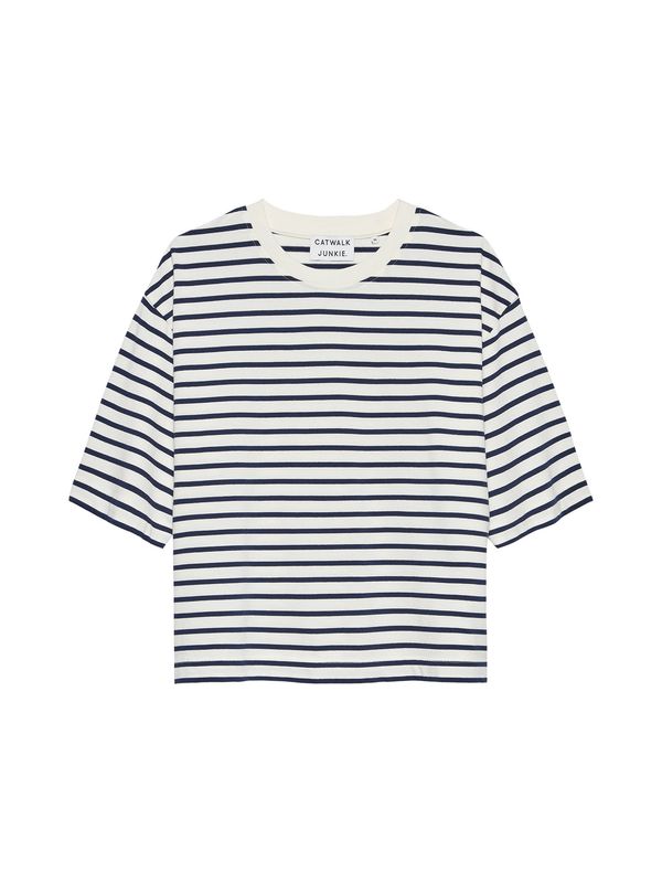Loose fit striped T-shirt-  Navy Blazer - catwalk junkie