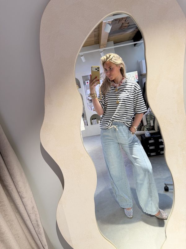Loose fit striped T-shirt-  Navy Blazer - catwalk junkie