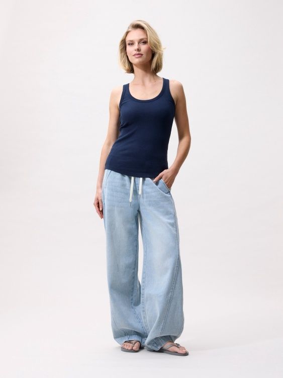 Scoop neck Rib singlet  - Navy Blazer - Catwalk junkie