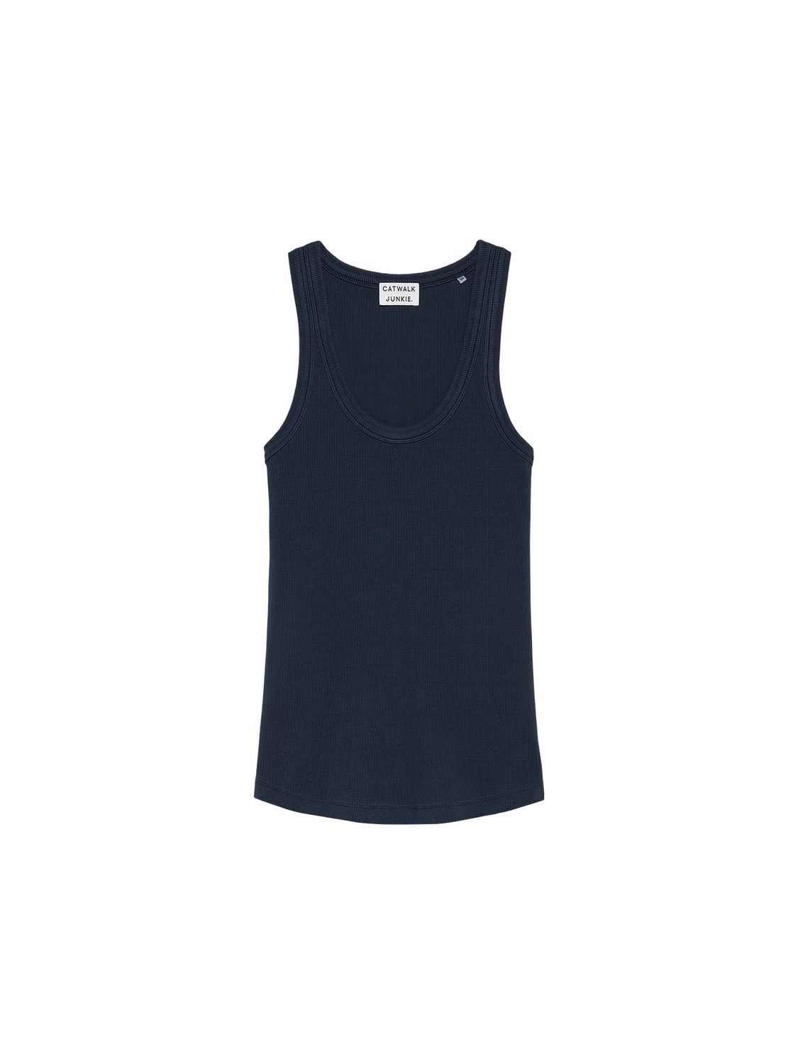 Scoop neck Rib singlet  - Navy Blazer - Catwalk junkie