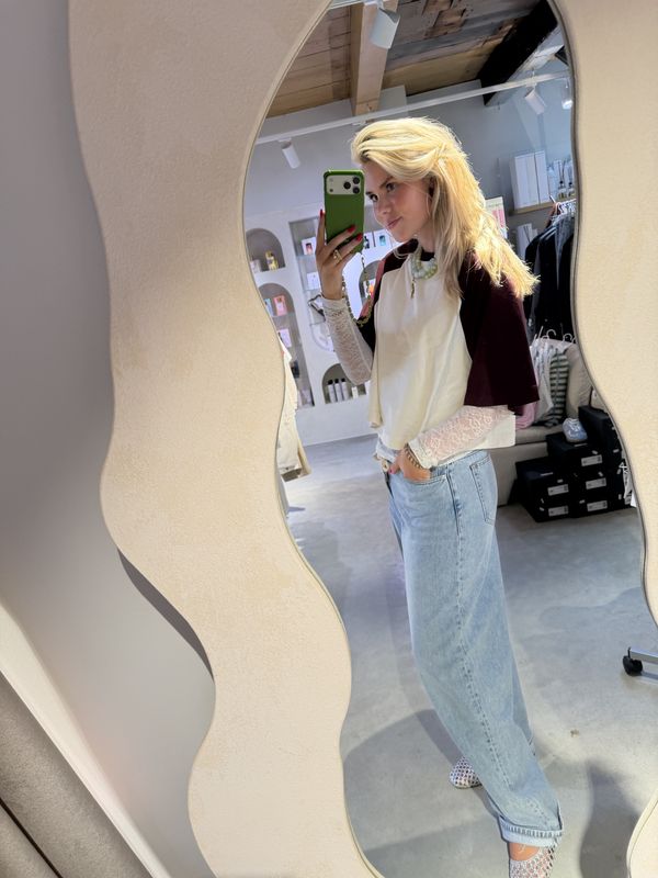 Lace longsleeve -  Egret - Catwalk junkie