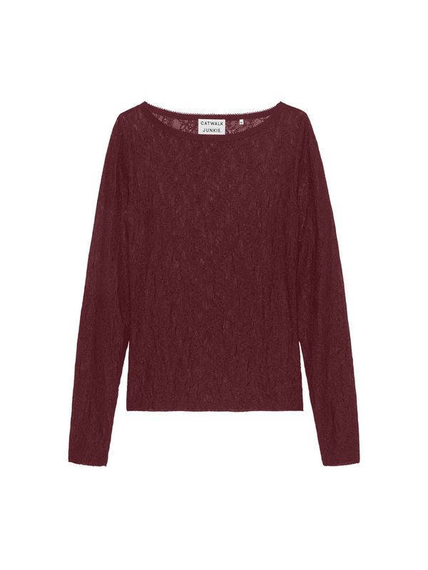 Lace longsleeve - Merlot -  catwalk junkie