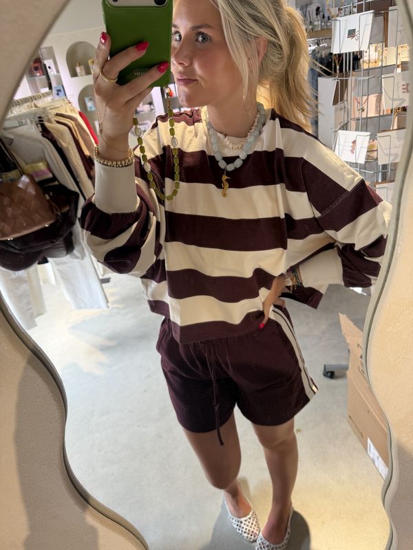 Oversized striped long sleeve - Merlot -  Catwalk junkie