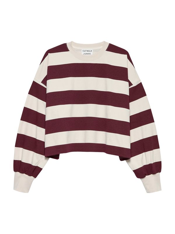 Oversized striped long sleeve - Merlot -  Catwalk junkie