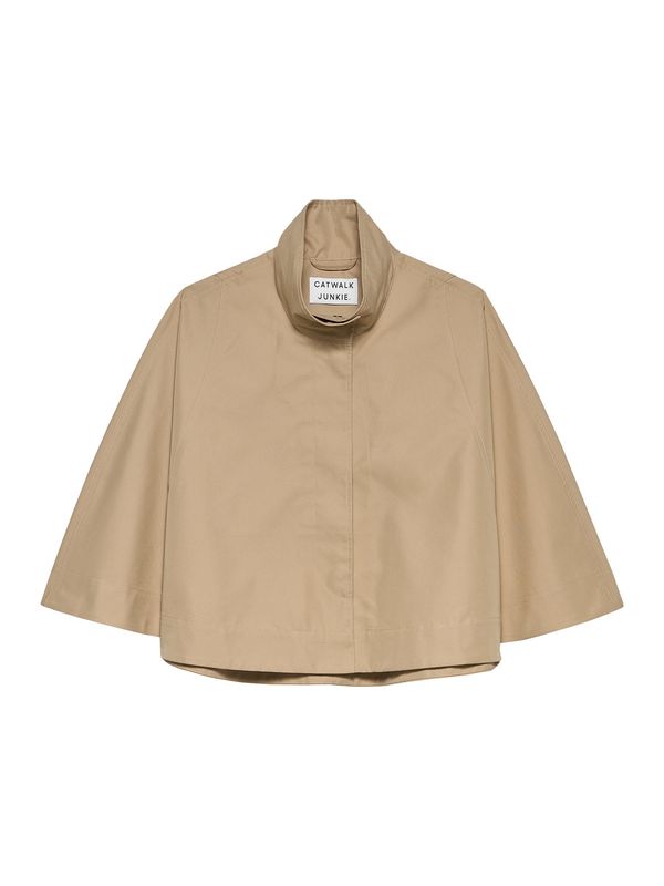 Funnel neck Cape Jacket - Incense -  Catwalk junkie