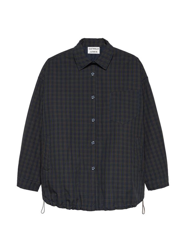 Light padded check jacket navy blazer - catwalk junkie