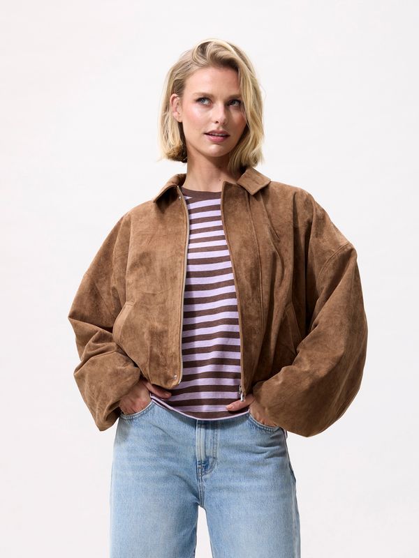 Faux suede jacket canyon clay - catwalk junkie