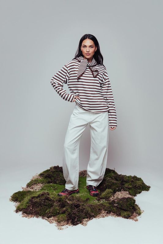 Striped triangle scarf rocky road