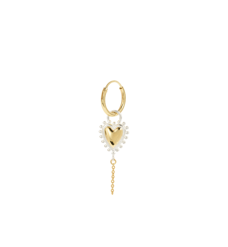 Single Bravery Heart Hoop Earring - Anna+Nina