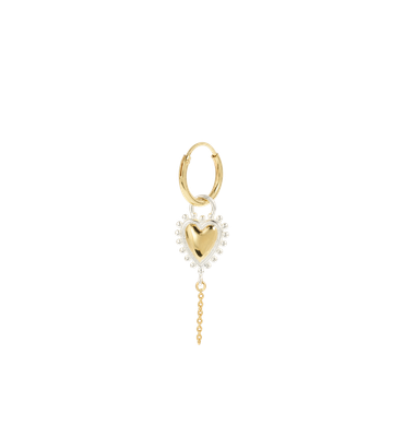Single Bravery Heart Hoop Earring - Anna+Nina