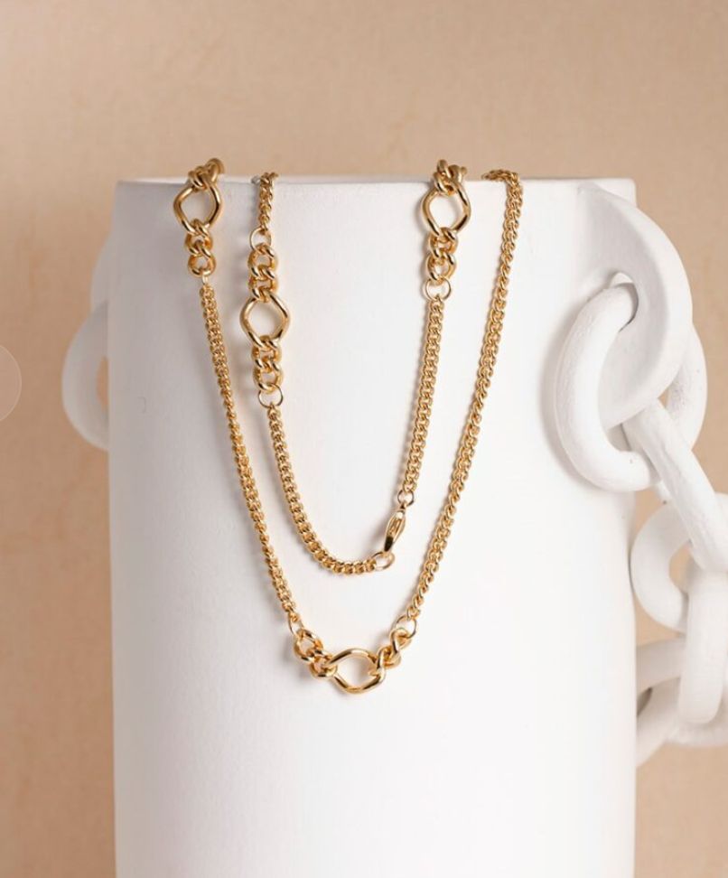 dita multi gourmet gold necklace - souvenirs de pomme