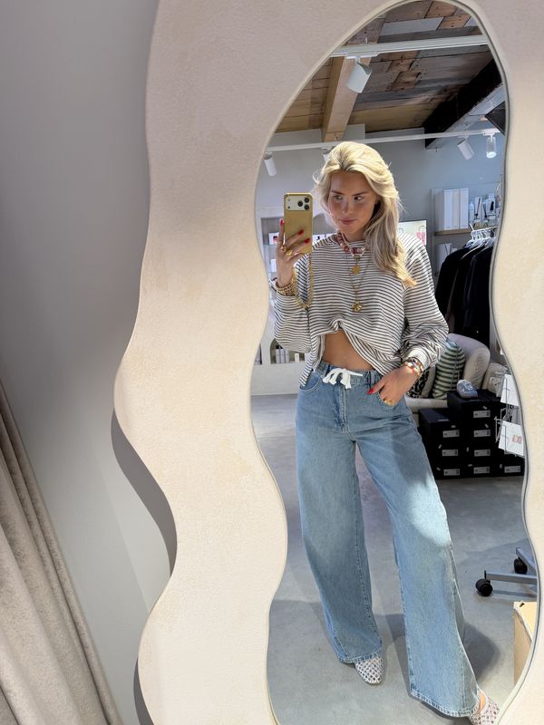 Wide leg with waist detail - Blue - catwalk junkie