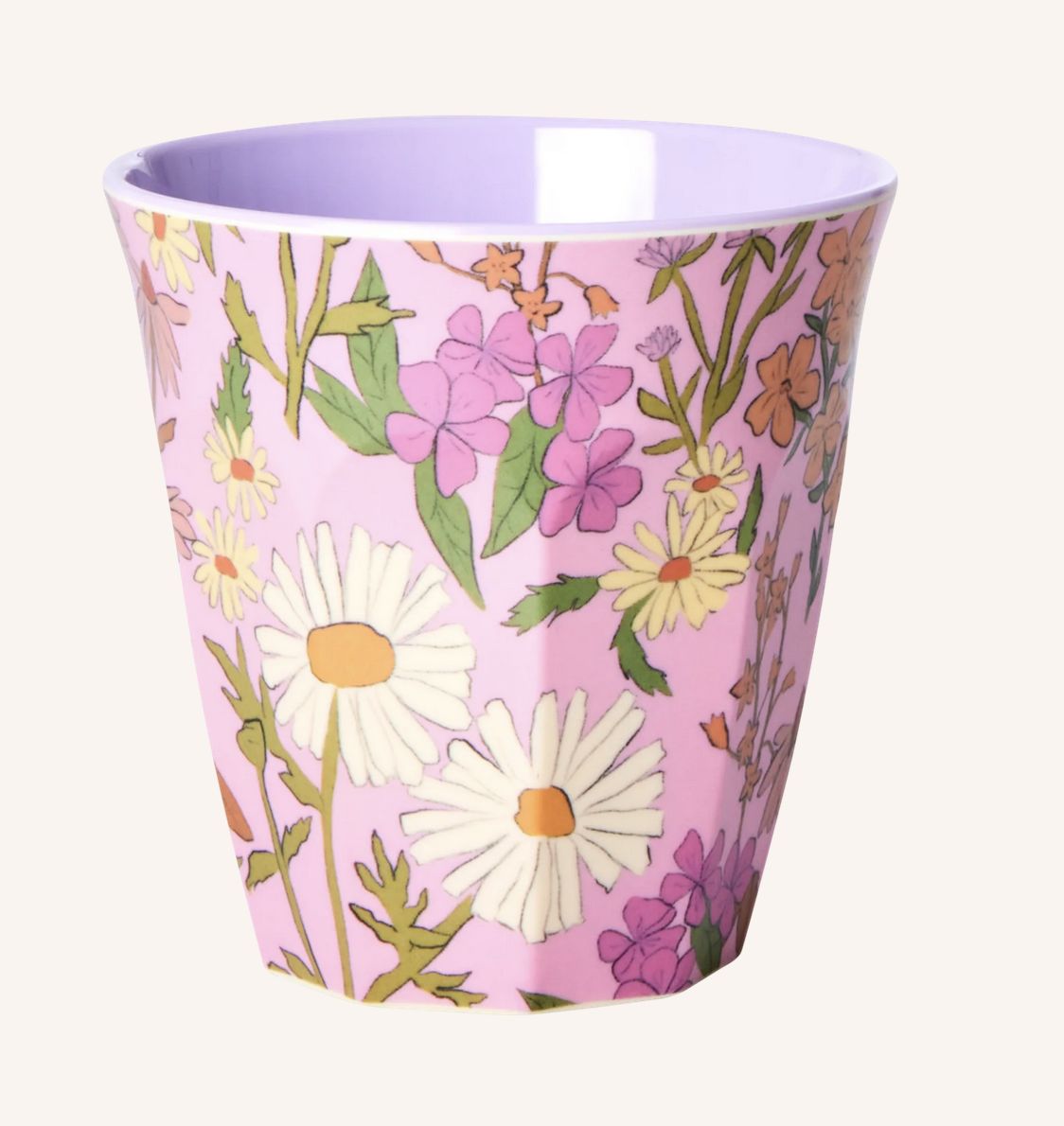 Medium Cup - Soft Pink - Daisy Dearest Print - rice
