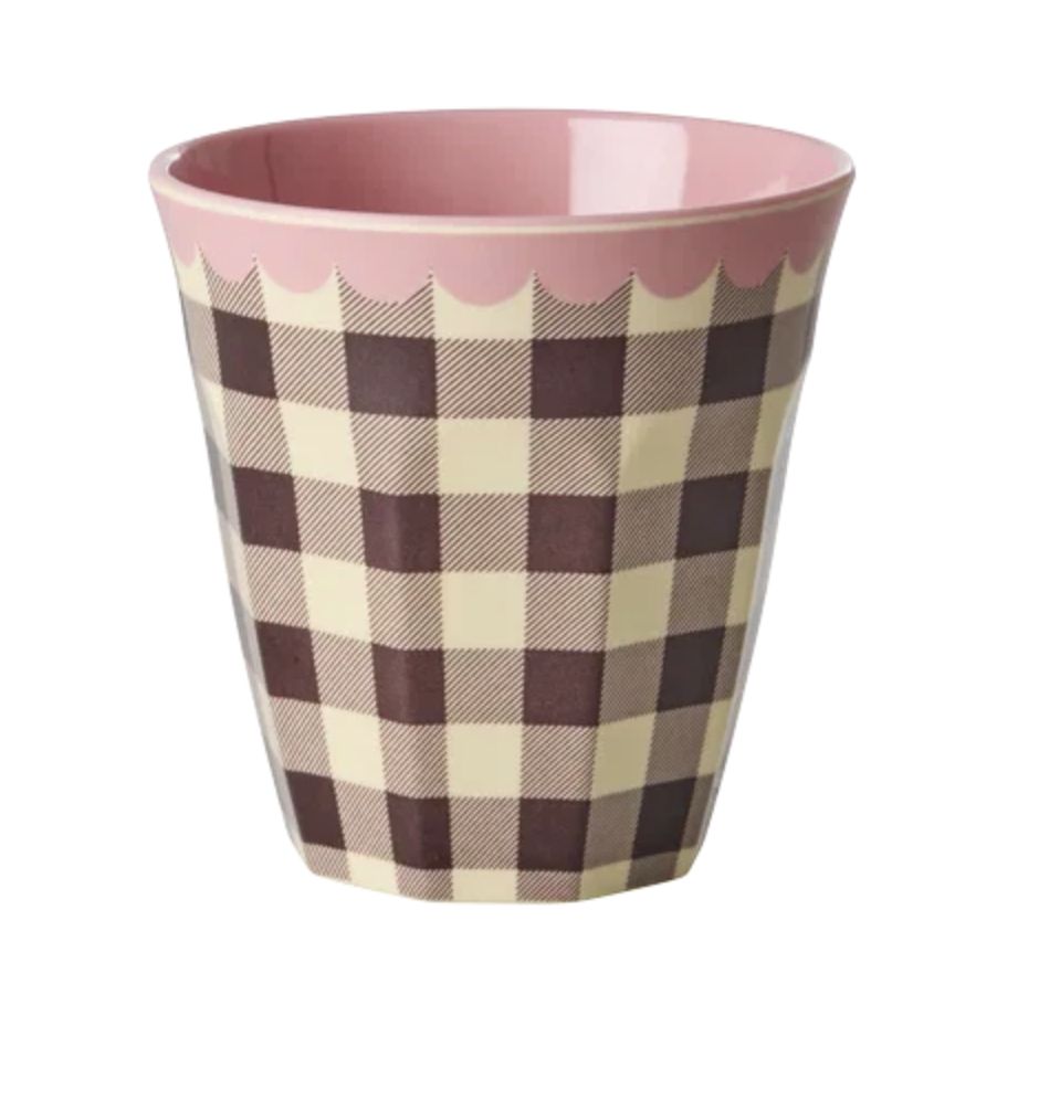 Melamine Cup with Check Me Out Print - rice