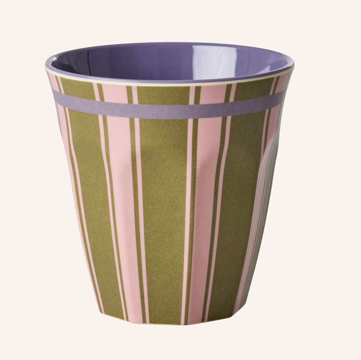 Melamine Cup with Stripe Delight Print - rice