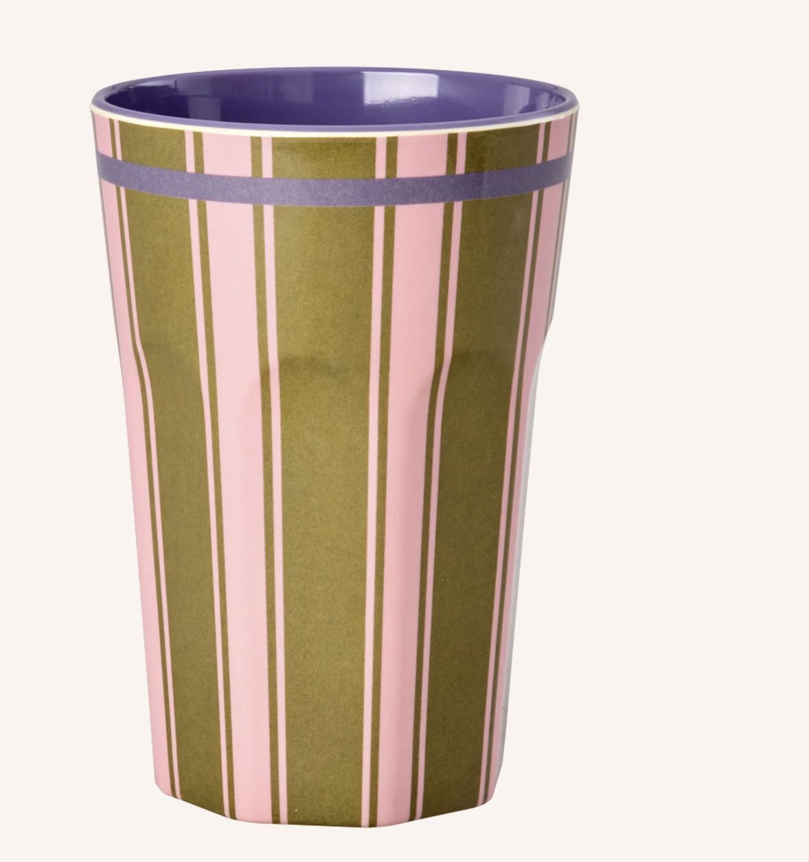 Melamine Cup with Stripe Delight Print tall - rice