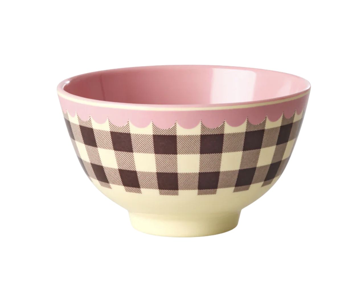 Melamine Bowl with Check Me Out Print small - rice
