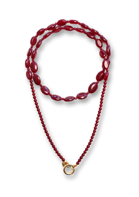 Funky burgundy long necklace - bonnie studios