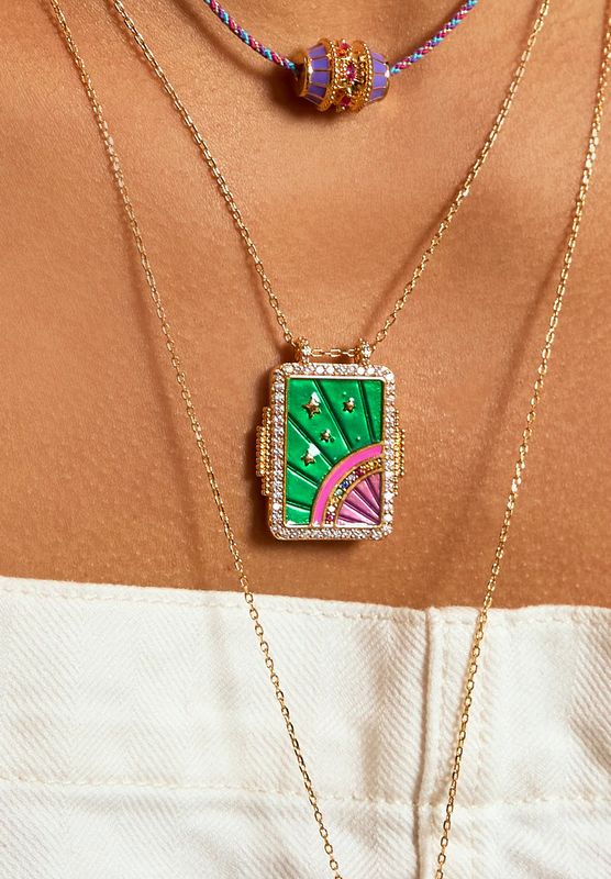 green rainbow Boheme ketting - mya bay