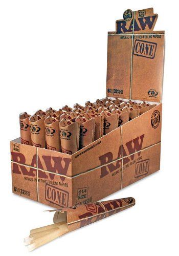 Raw CLASSIC Cones 1.1/4 Size Pre Rolled Papers 6 Cones/pack 78mm