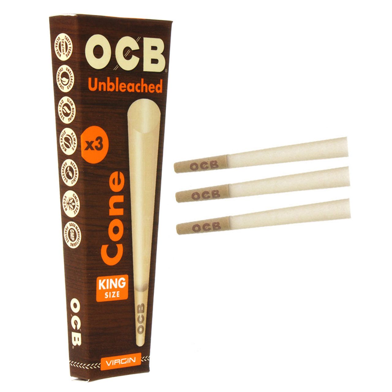 OCB UNBLEACHED KING SIZE 3 cone
