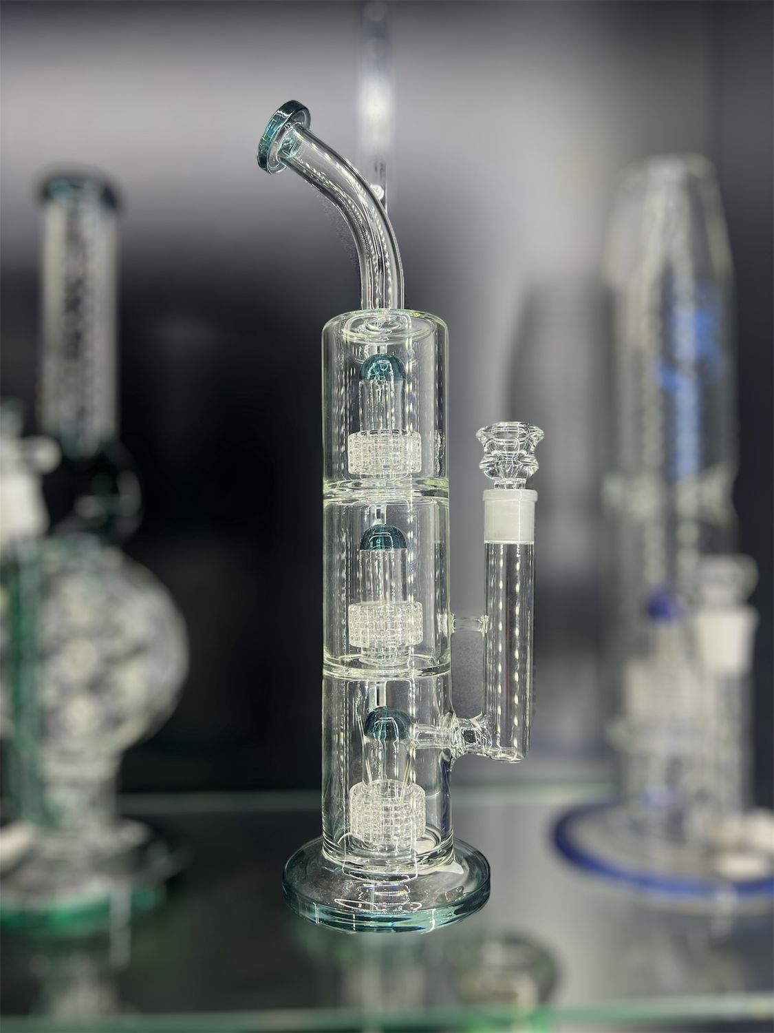 14&quot; Triple Honeycomb Perc Bong with Angled Neck