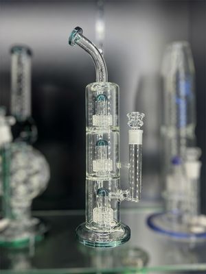 14&quot; Triple Honeycomb Perc Bong with Angled Neck