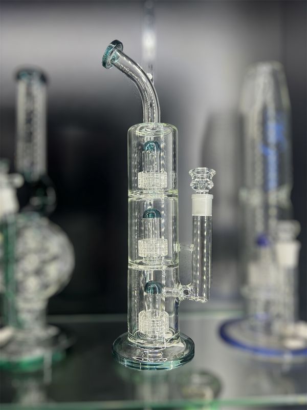 14&quot; Triple Honeycomb Perc Bong with Angled Neck