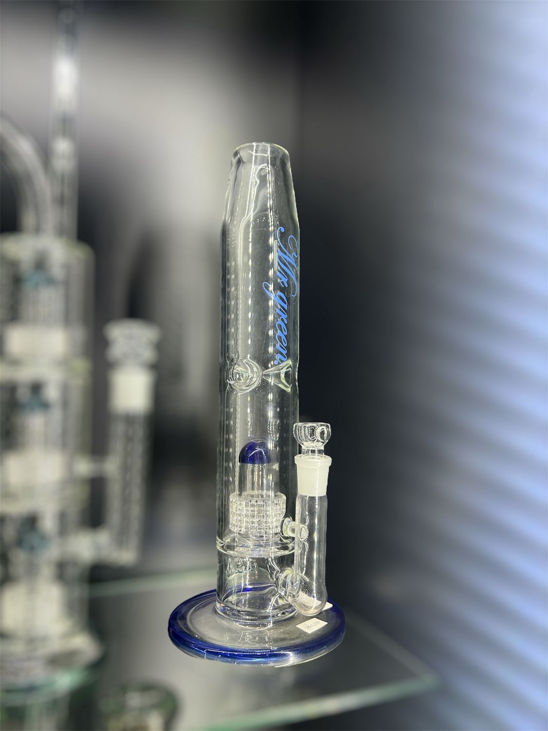 14&quot; Straight Tube water pipe with Honeycomb Perc and Flared Mouthpiece