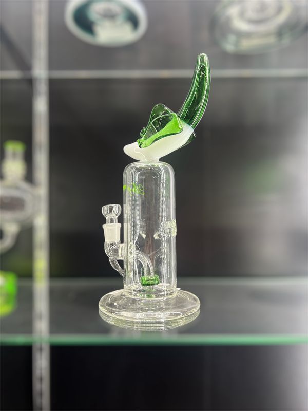 14&quot; Green Banana Glass Water Pipe with Perc Filtration