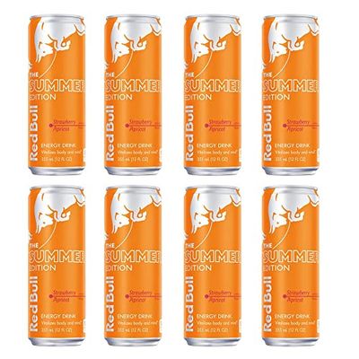 Red Bull Amber Edition Energy Drink  Strawberry Apricot  80mg Caffeine  8.4 fl oz Can