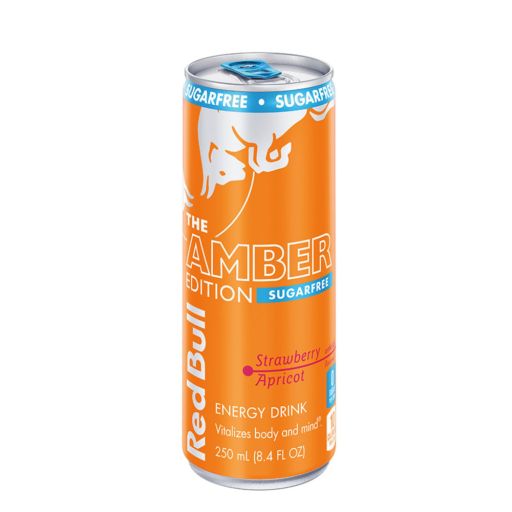 Red Bull Amber Edition Sugar Free Energy Drink  Strawberry Apricot  80mg Caffeine  8.4 fl oz Can