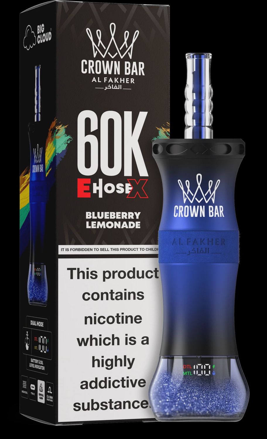 Crown bar 60k E - hose, flavor: Blueberry lemonade