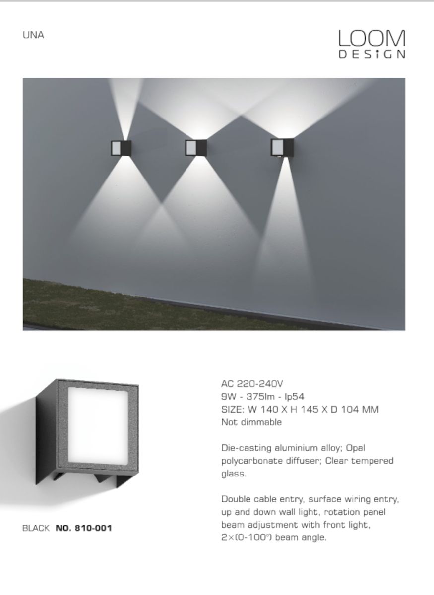 Una IP54 wandlamp  