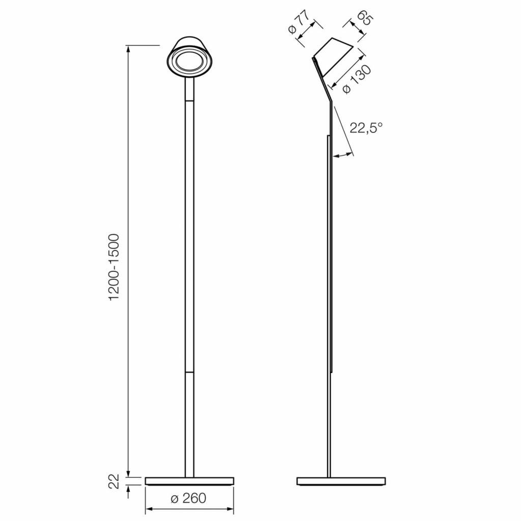 Lei lettura vloerlamp - Black Phantom 