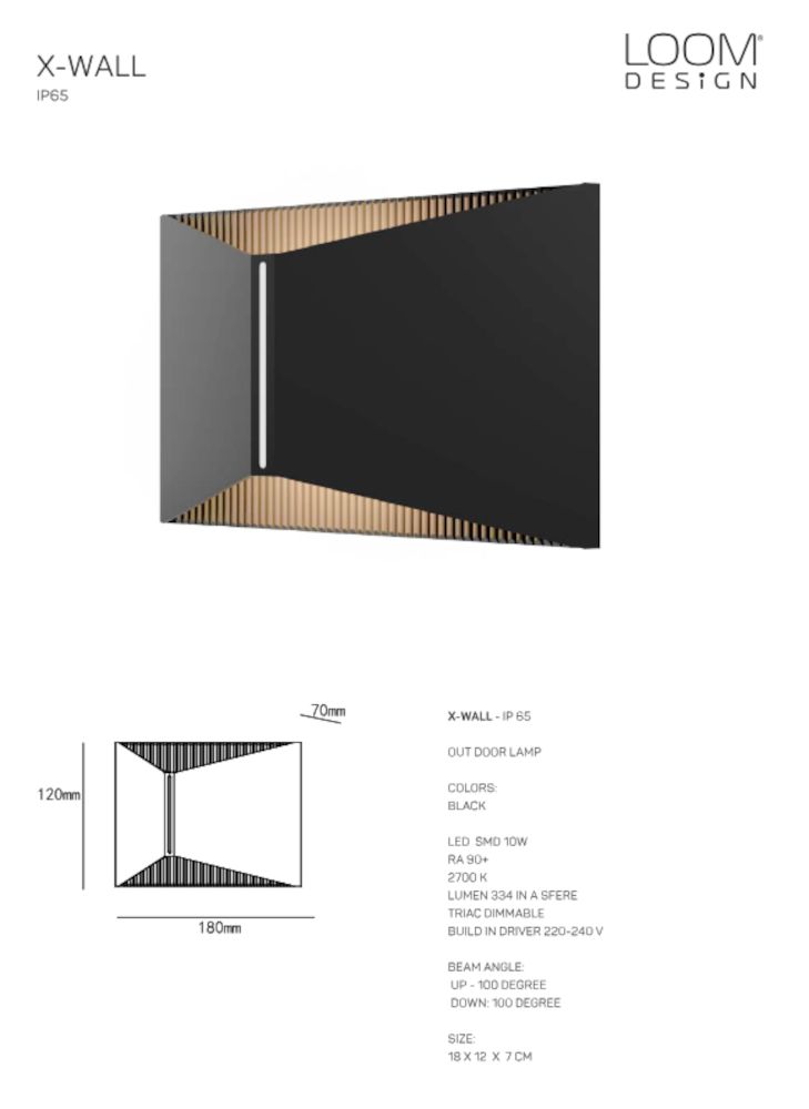 X-Wall Black wandlamp 