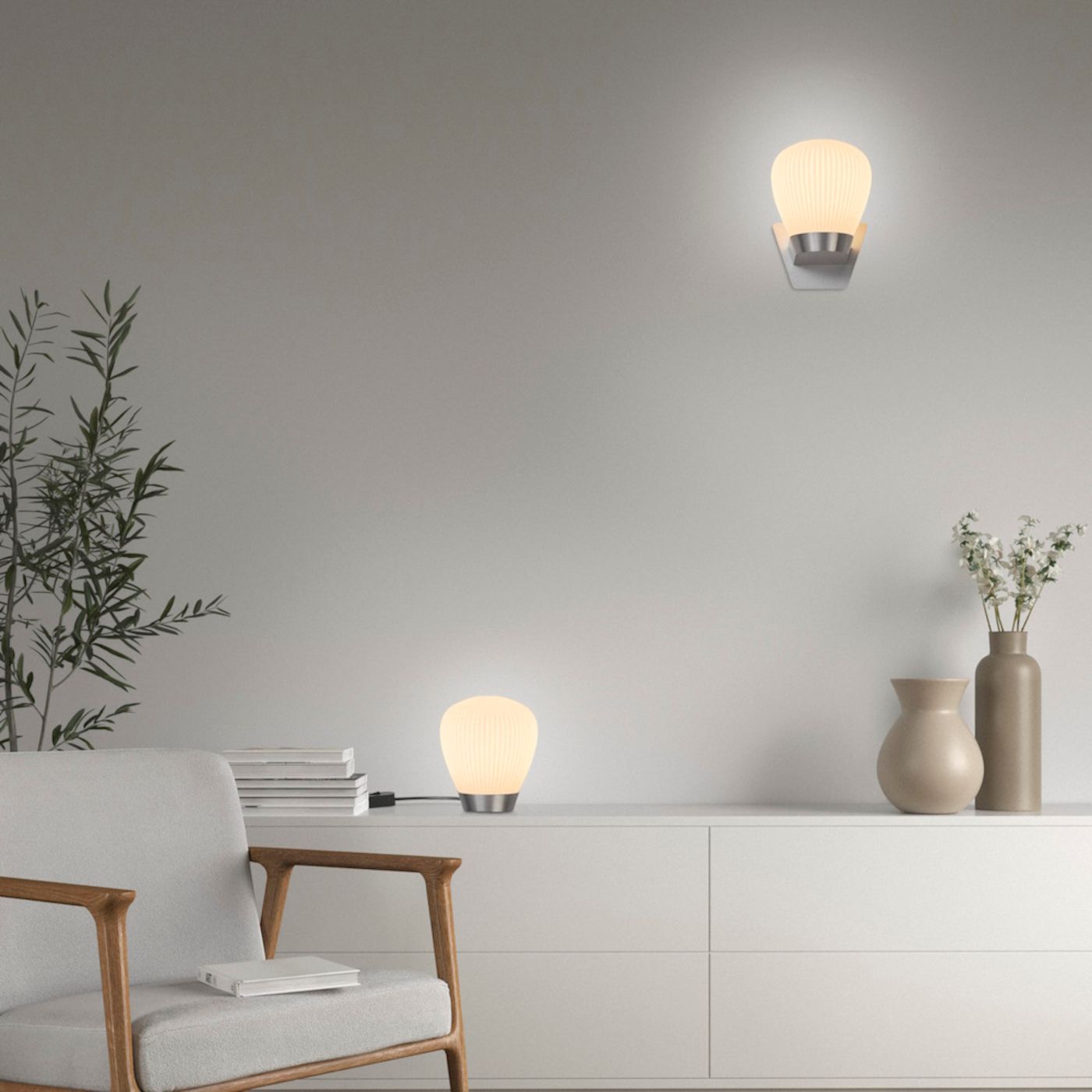 plissee W wandlamp