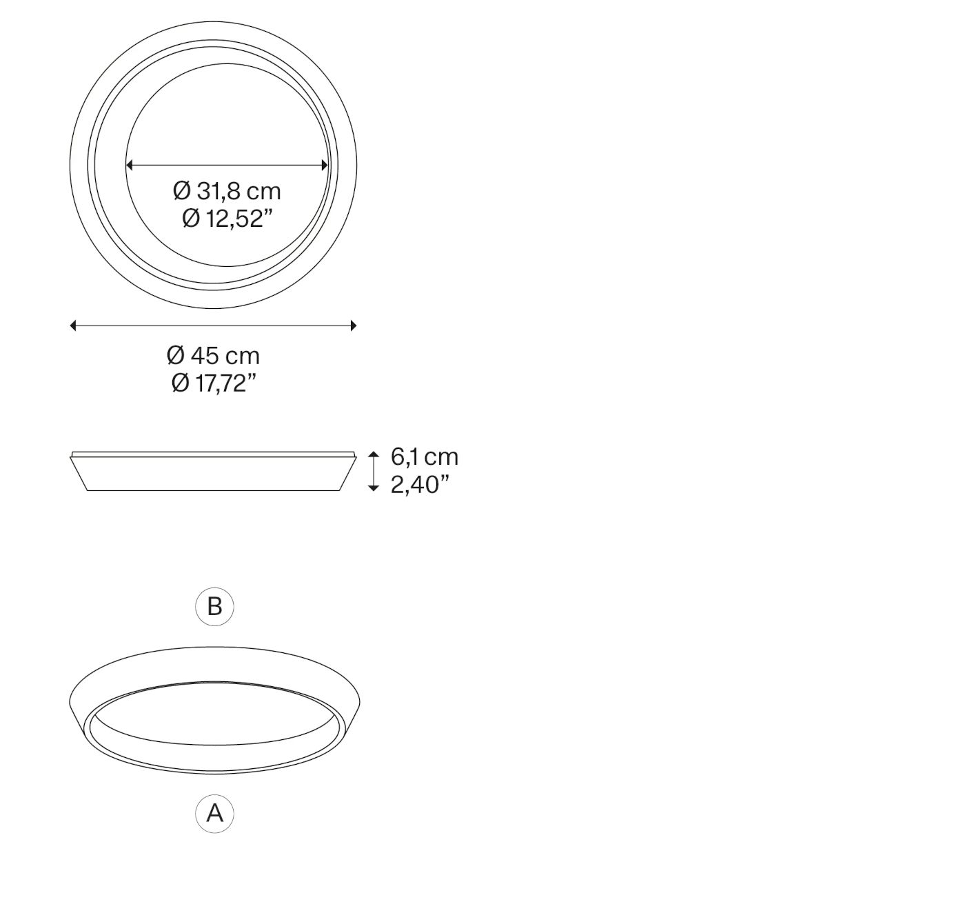Tidal plafondlamp 75 