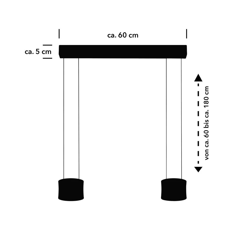 Impulse hanglamp tweevoudig met hoogteverstelling 