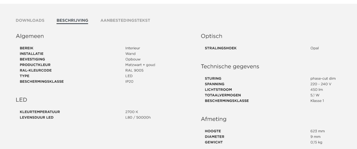 Finlin 1.0 wandlamp   