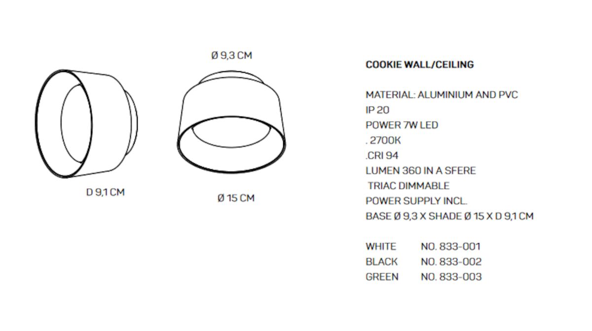 Cookie wandlamp / plafondlamp
