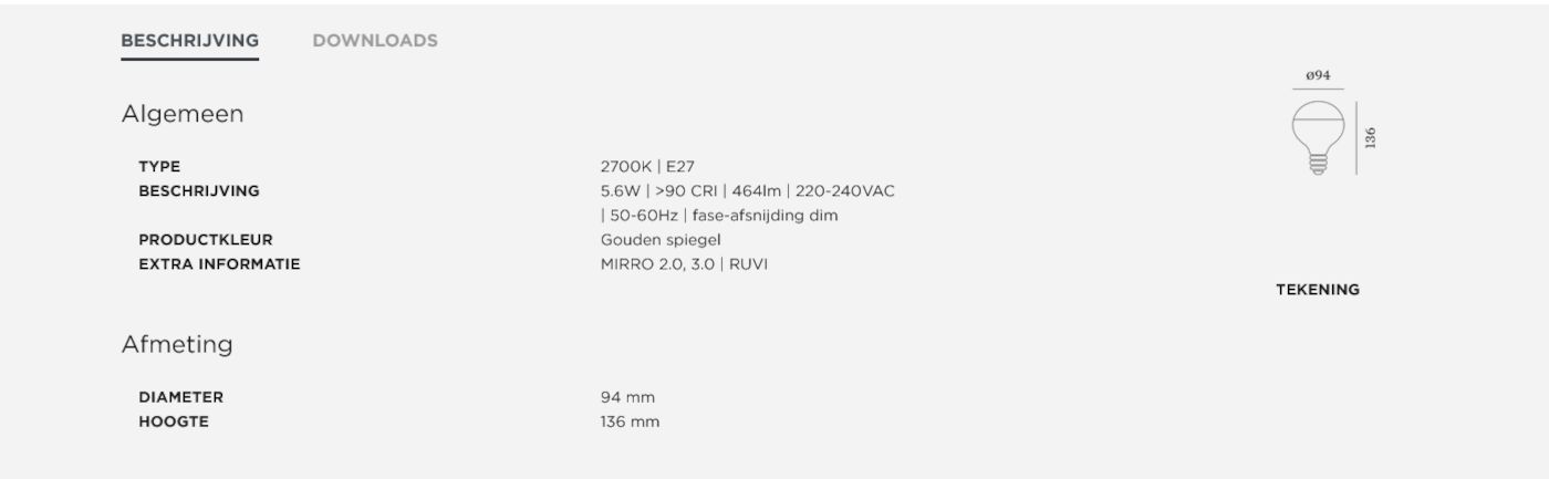 G 95 led lamp E27 kopspiegellamp