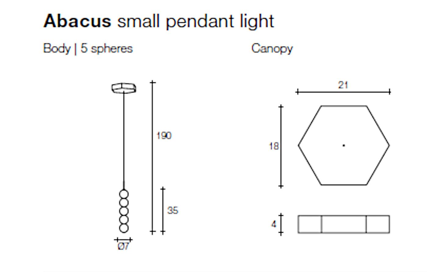 Abacus hanglamp. Small. 5 bollen