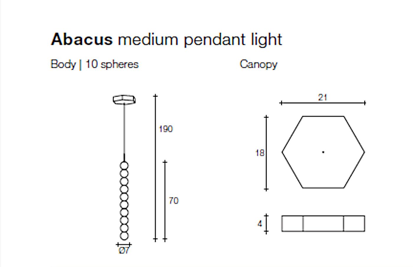 Abacus hanglamp. Medium. 10 bollen 