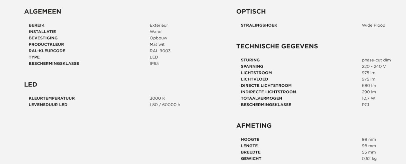  Central Outdoor 2.0 wandlamp    