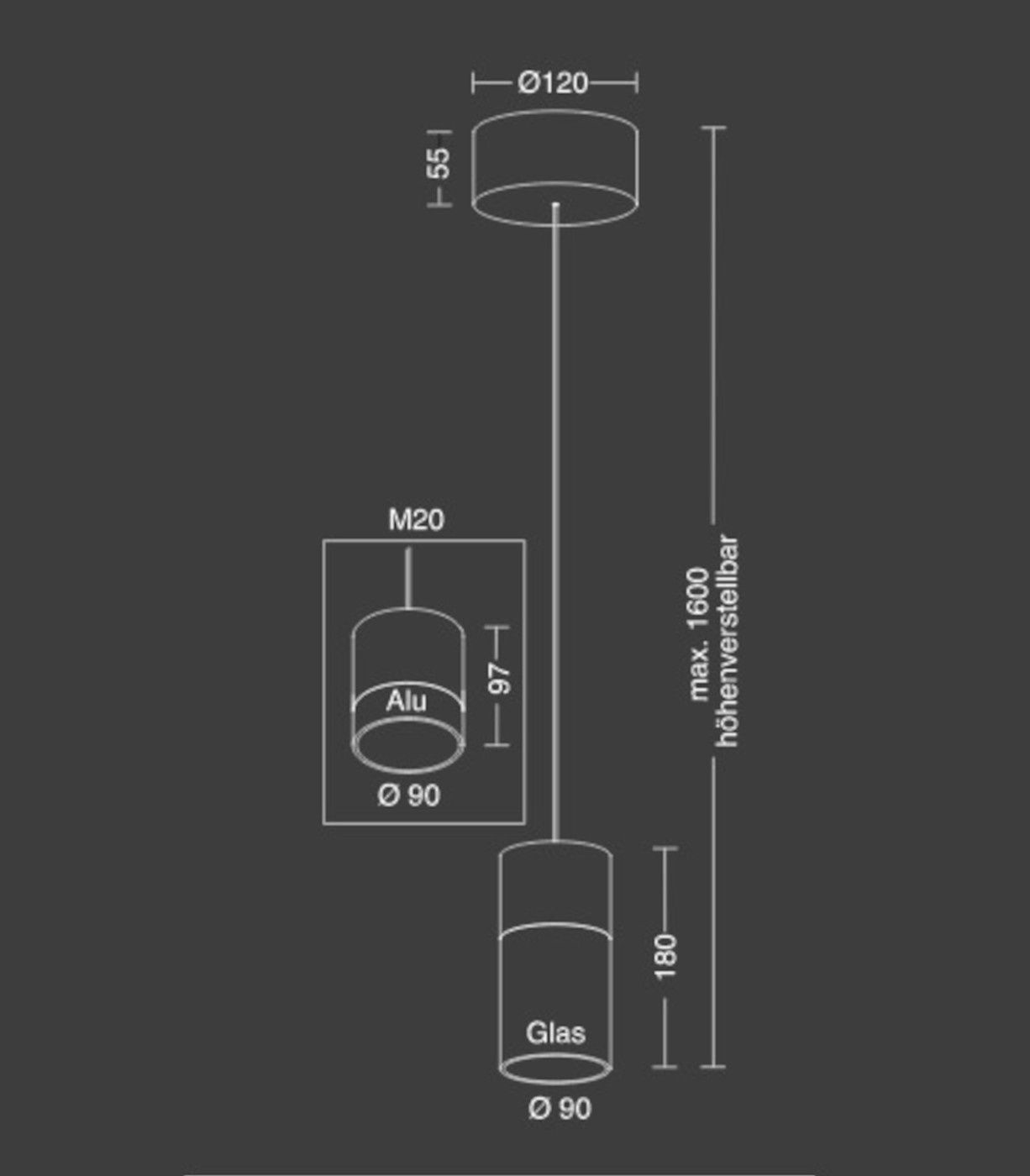 Aura P1 hanglamp. Messing