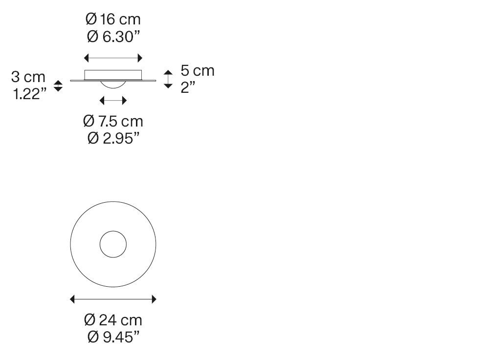 Bugia single plafondlamp 