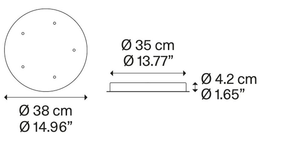 Multiple plafond montage rond
