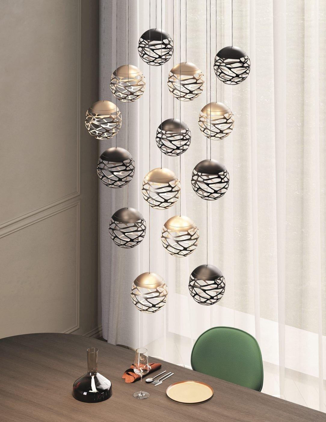 Multiple plafond montage rond