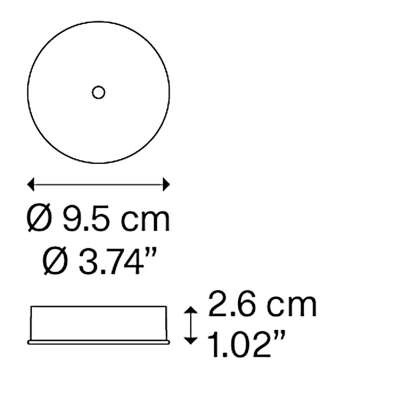 Single mini plafondbevestiging